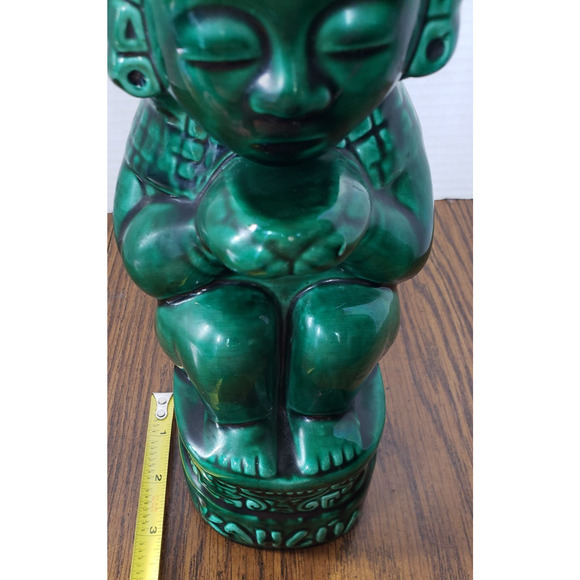 Kahlua Decanter Ceramic Bottle Green Hand Made in Mexico Vintage (Empty) - Picture 9 of 10